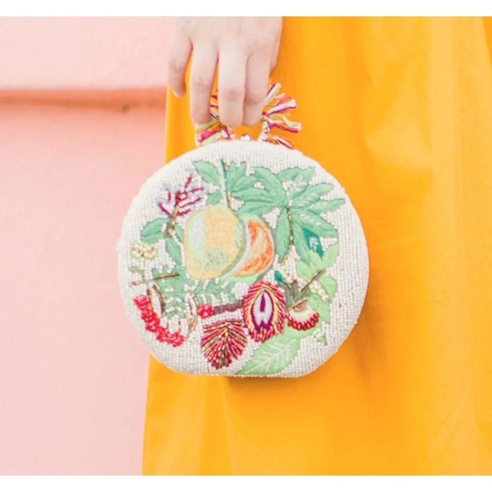 Anthropologie Fruit Embellished Clutch in Multicolor